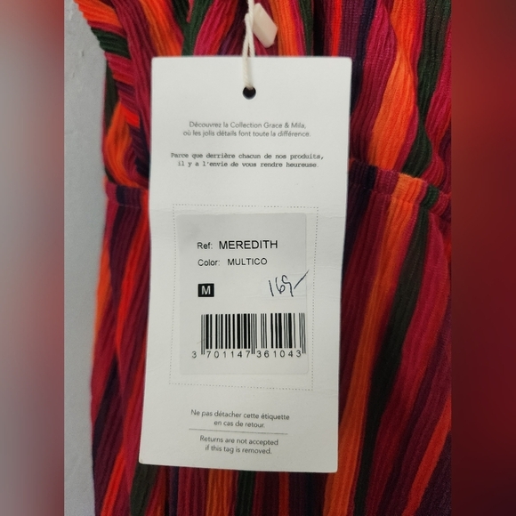 NWT Grace & Mila Meredith Textuted Multi Colored Maxi Dress Medium - Picture 10 of 11